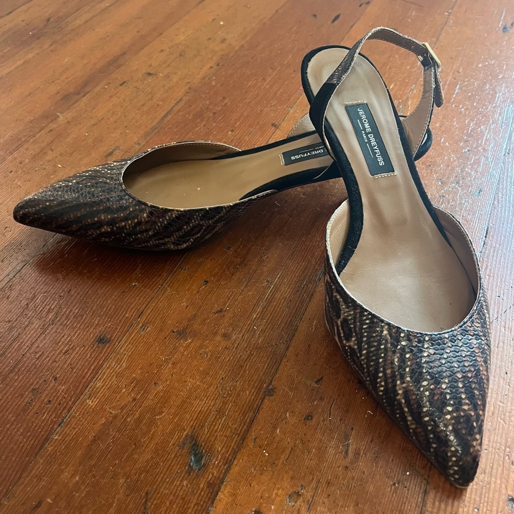 Jerome Dreyfuss Textured Brown Heels